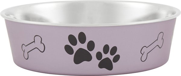 Loving Pets Bella Non-Skid Stainless Steel Dog & Cat Bowl, Metallic Grape, 7.75-cup slide 1 of 4