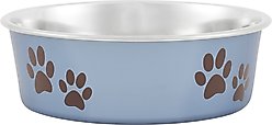 Loving Pets Bella Non-Skid Stainless Steel Dog & Cat Bowl, Blueberry, 1.75-cup