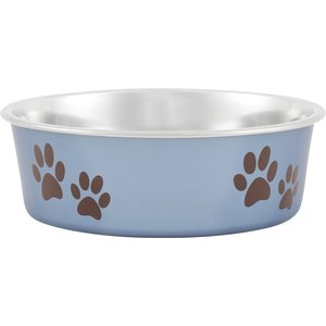 Loving Pets Bella Non-Skid Stainless Steel Dog & Cat Bowl, Blueberry, 1.75-cup