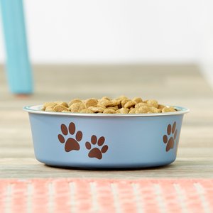 Loving Pets Bella Non-Skid Stainless Steel Dog & Cat Bowl, Blueberry, 1.75-cup