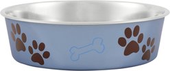 Loving Pets Bella Non-Skid Stainless Steel Dog & Cat Bowl, Blueberry, 6.5-cup