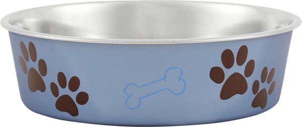 Loving Pets Bella Non-Skid Stainless Steel Dog & Cat Bowl, Blueberry, 6.5-cup slide 1 of 4