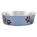 Loving Pets Bella Non-Skid Stainless Steel Dog & Cat Bowl, Blueberry, 6.5-cup