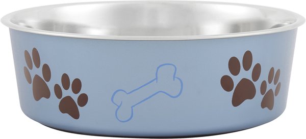 Loving Pets Bella Non-Skid Stainless Steel Dog & Cat Bowl, Blueberry, 7.75-cup slide 1 of 4