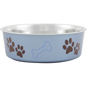Loving Pets Bella Non-Skid Stainless Steel Dog & Cat Bowl, Blueberry, 7.75-cup
