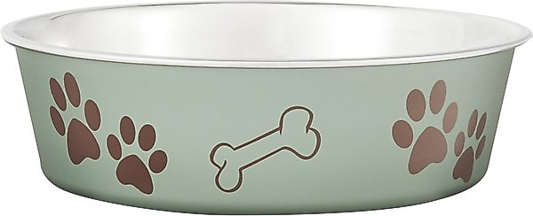 Loving Pets Bella Non-Skid Stainless Steel Dog & Cat Bowl, Metallic Artichoke, 3.25-cup slide 1 of 4