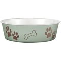 Loving Pets Bella Non-Skid Stainless Steel Dog & Cat Bowl, Metallic Artichoke, 3.25-cup
