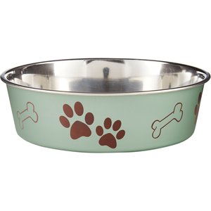 Loving Pets Bella Non-Skid Stainless Steel Dog & Cat Bowl, Metallic Artichoke, 6.5-cup