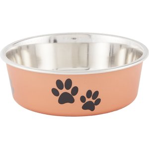 Loving Pets Bella Non-Skid Stainless Steel Dog & Cat Bowl, Metallic Copper, 1.75-cup