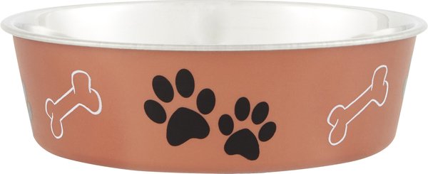 Loving Pets Bella Non-Skid Stainless Steel Dog & Cat Bowl, Metallic Copper, 3.25-cup slide 1 of 3