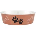 Loving Pets Bella Non-Skid Stainless Steel Dog & Cat Bowl, Metallic Copper, 3.25-cup