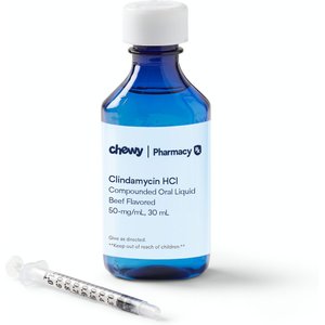 Clindamycin HCl Compounded Oral Liquid Beef Flavored for Dogs and Cats, 50-mg/mL, 30 mL