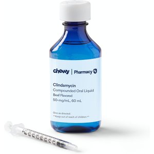 Clindamycin HCl Compounded Oral Liquid Beef Flavored for Dogs and Cats, 50-mg/mL, 60 mL