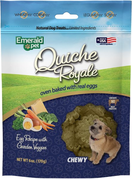 Emerald Pet Quiche Royale Egg Recipe with Garden Veggies Dog Treats, 6-oz bag slide 1 of 2