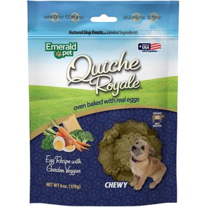 Emerald Pet Quiche Royale Egg Recipe with Garden Veggies Dog Treats, 6-oz bag