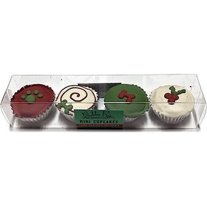 Bubba Rose Biscuit Co. Christmas Mini Cupcake Box Dog Treats, 4 count