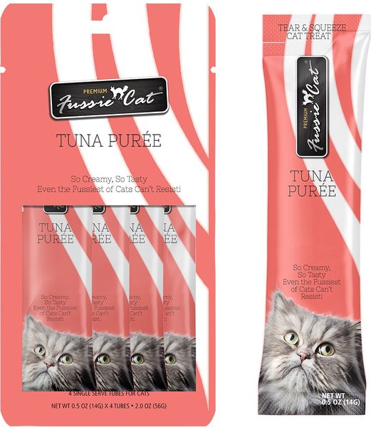 Fussie Cat Tuna Aspic Puree Lickable Cat Treats, 2-oz pouch slide 1 of 6