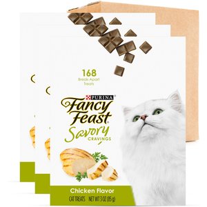 Fancy Feast Savory Cravings Chicken Flavor Soft Cat Treats, 3-oz box, case of 3