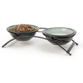 PetRageous Designs Buddy's Best Double Diner Elevated Dog & Cat Bowls, Sage, 2-cup