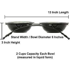 PetRageous Designs Buddy's Best Double Diner Elevated Dog & Cat Bowls, Sage, 2-cup