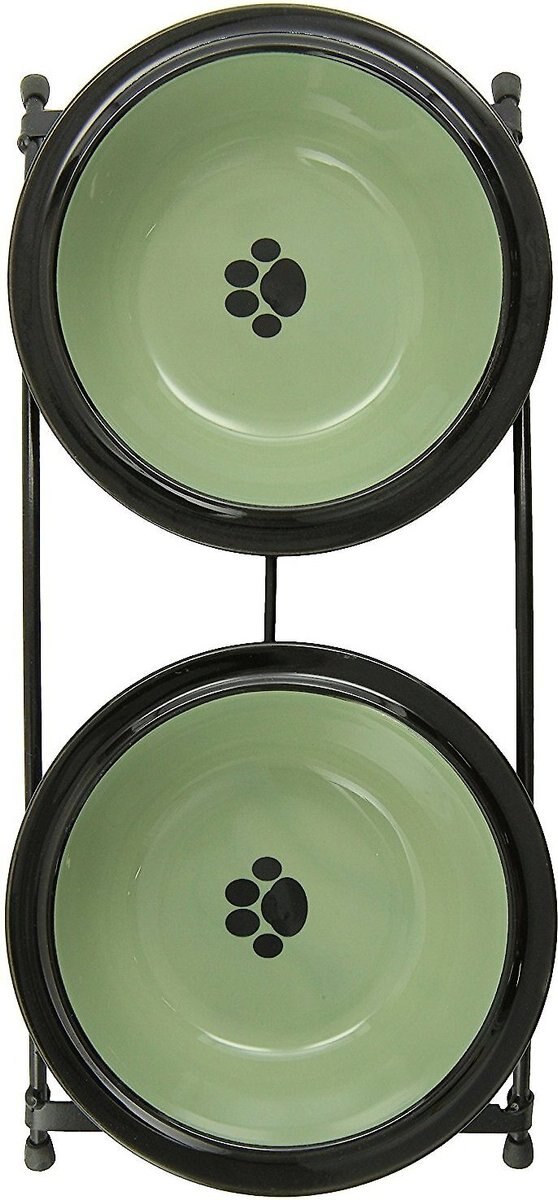 PETRAGEOUS DESIGNS Buddy's Best Double Diner Elevated Dog & Cat Bowls