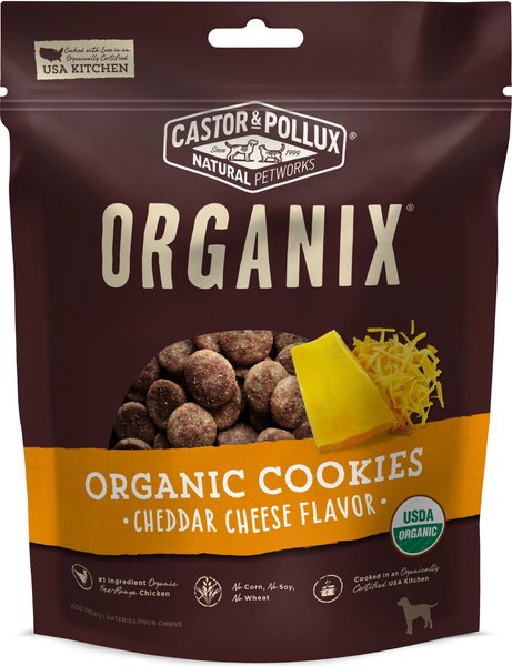 Castor & Pollux Organix Organic Cheddar Cheese Flavor Cookies Dog Treats, 12-oz bag slide 1 of 4
