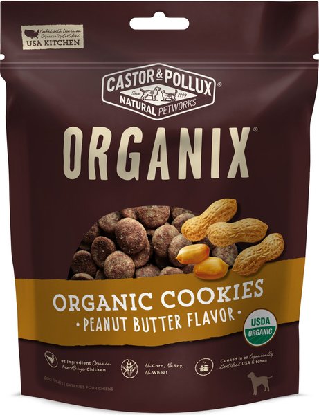 Castor & Pollux Organix Organic Peanut Butter Flavor Cookies Dog Treats, 12-oz bag slide 1 of 4