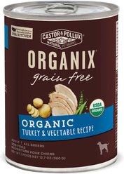 Castor & Pollux Organix Grain-Free Organic Turkey & Vegetable Recipe Adult Canned Dog Food, 12.7-oz, case of 12