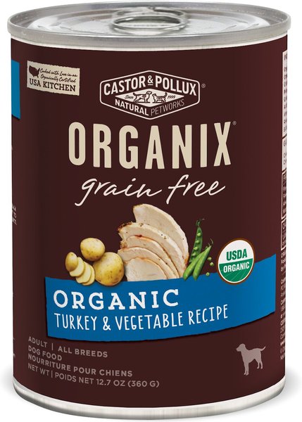 Castor & Pollux Organix Grain-Free Organic Turkey & Vegetable Recipe Adult Canned Dog Food, 12.7-oz, case of 12 slide 1 of 1
