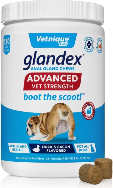 Glandex Advanced Strength Anal Gland Dog Supplement, 120 count slide 1 of 7
