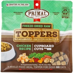 Primal Cupboard Cuts Chicken Grain-Free Freeze-Dried Raw Dog Food Topper, 3.5-oz bag