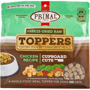 Primal Cupboard Cuts Chicken Grain-Free Freeze-Dried Raw Dog Food Topper, 18-oz bag