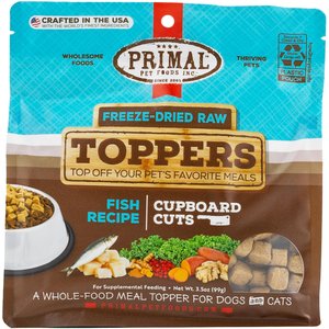 Primal Cupboard Cuts Fish Grain-Free Freeze-Dried Raw Dog Food Topper, 3.5-oz bag