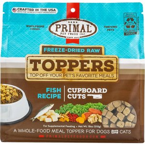 Primal Cupboard Cuts Fish Grain-Free Freeze-Dried Raw Dog Food Topper, 18-oz bag