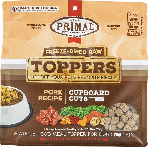 Primal Cupboard Cuts Pork Grain-Free Freeze-Dried Raw Dog Food Topper, 18-oz bag slide 1 of 9