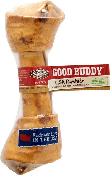 Castor & Pollux Good Buddy USA Rawhide Dog Bone Treat, Medium slide 1 of 2