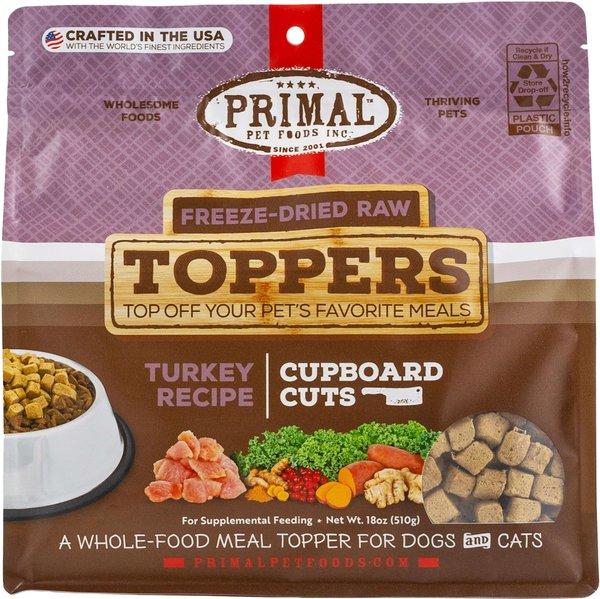 Primal Cupboard Cuts Turkey Grain-Free Freeze-Dried Raw Dog Food Topper, 18-oz bag slide 1 of 9