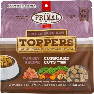 Primal Cupboard Cuts Turkey Grain-Free Freeze-Dried Raw Dog Food Topper, 18-oz bag