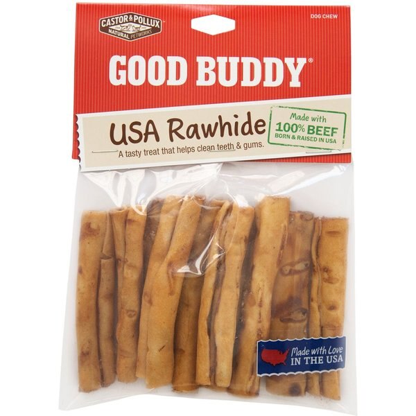 CASTOR & POLLUX Good Buddy USA Rawhide Mini Rolls Dog Treats, 10 count