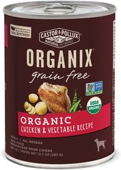 Castor & Pollux Organix Grain-Free Organic Chicken & Vegetable Recipe Adult Canned Dog Food, 12.7-oz, case of 12