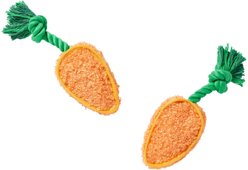 Frisco Carrot Plush Squeaky Dog Toy, Small/Medium, 2 count
