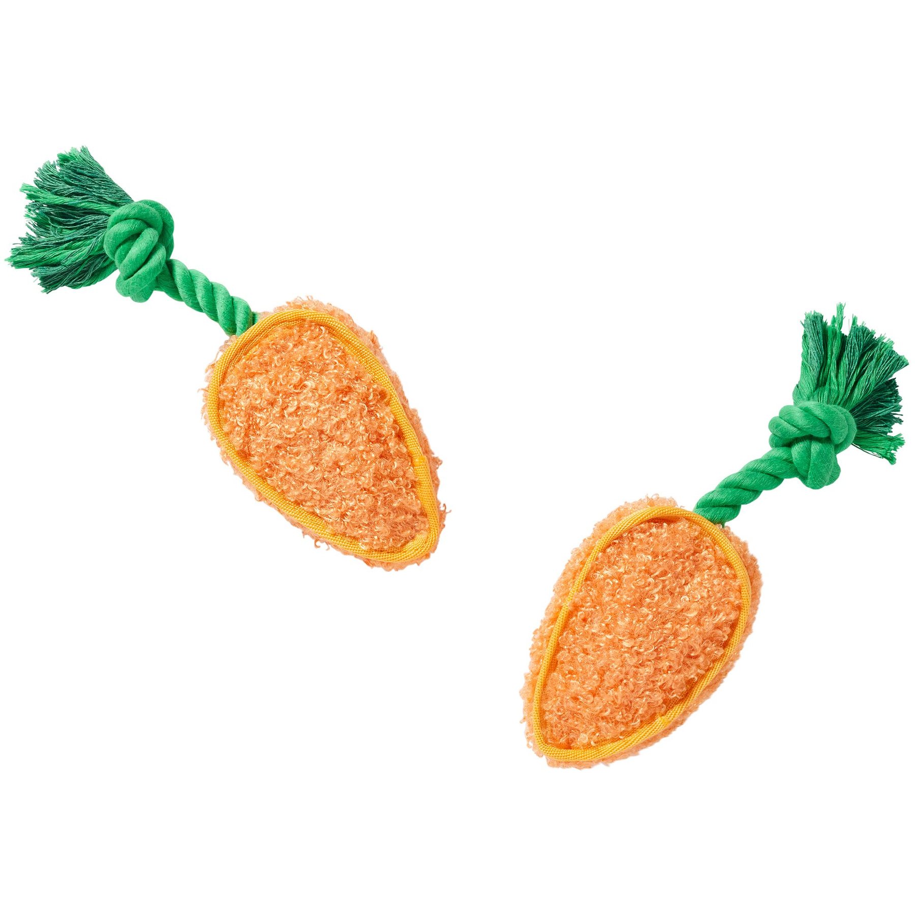Frisco Easter Carrot Plush with Rope Squeaky Dog Toy