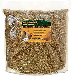 Exotic Nutrition Grub-Worms Dried Black Soldier Fly Larvae Bird Food, 2.5-lb bag