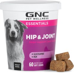 GNC Pets ESSENTIALS Hip & Joint Soft Chews Dog Supplement, 60 count