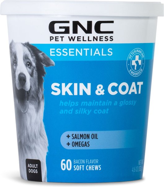 GNC Pets ESSENTIALS Skin & Coat Soft Chews Dog Supplement, 60 count slide 1 of 3