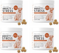 Chew + Heal Travel-Sized Anxiety & Stress Chews Dog Supplement, 120 count
