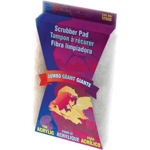 LEE'S AQUARIUM & PETS Fine Scrubber Pad for Acrylic Aquariums, Jumbo