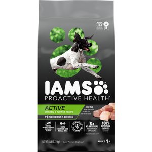 Iams Proactive Health Active Chicken & Turkey Recipe High Protein Adult Dry Dog Food, 6-lb bag