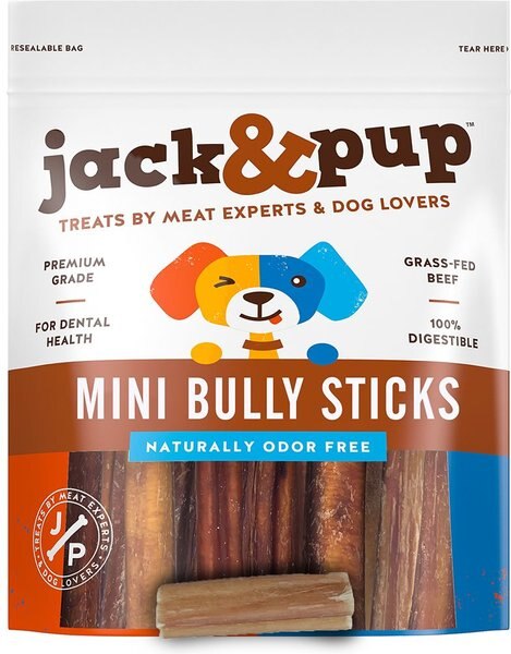 Jack & Pup Mini Bully Sticks Dog Treats, 6-oz bag slide 1 of 2