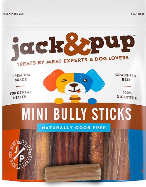Jack & Pup Mini Bully Sticks Dog Treats, 6-oz bag slide 1 of 5